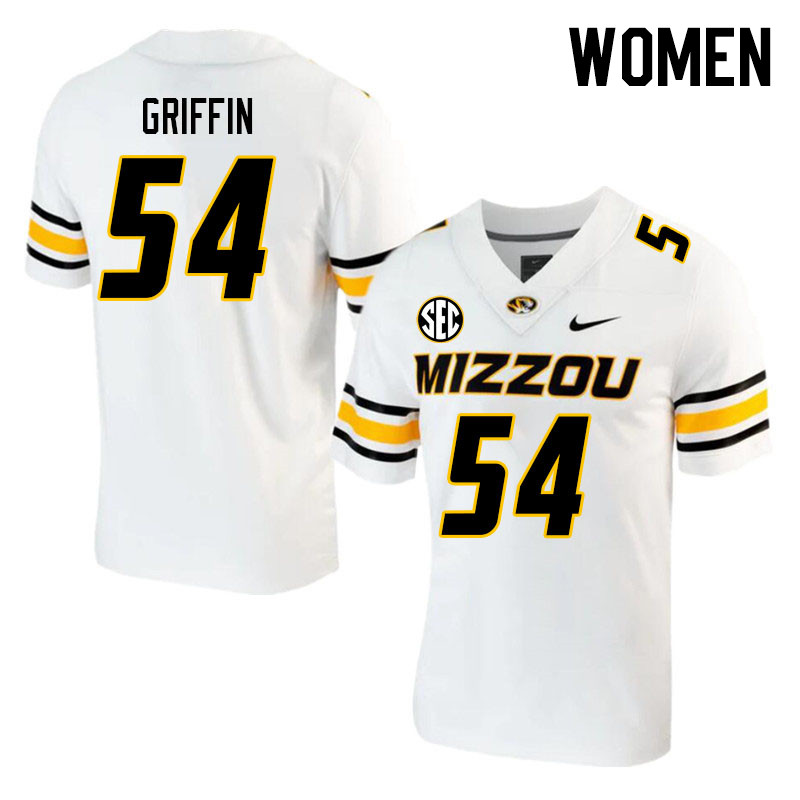 Women #54 Luke Griffin Missouri Tigers College 2023 Football Stitched Jerseys Sale-White